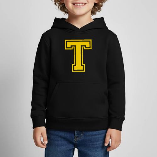Letter T – Capital Athletic Alphabet Monogram - Kids‘ Premium Hoodie
