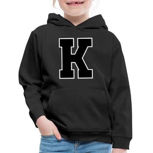 Varsity Letter K Collegiate Font Design - Kids‘ Premium Hoodie