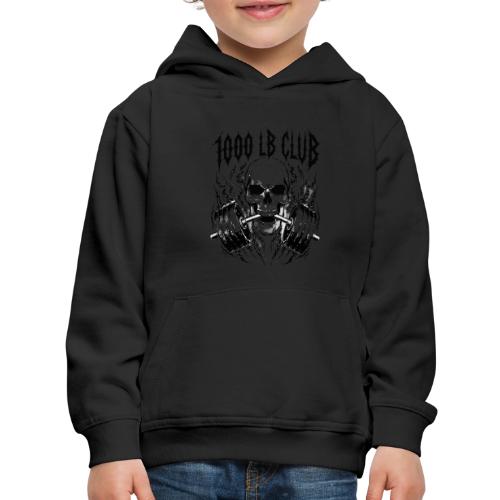 1000 LB Club Skull Barbell Powerlif - Kids‘ Premium Hoodie