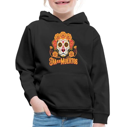 Dia De Los Muertos Dog Skull Flowers - Kids‘ Premium Hoodie