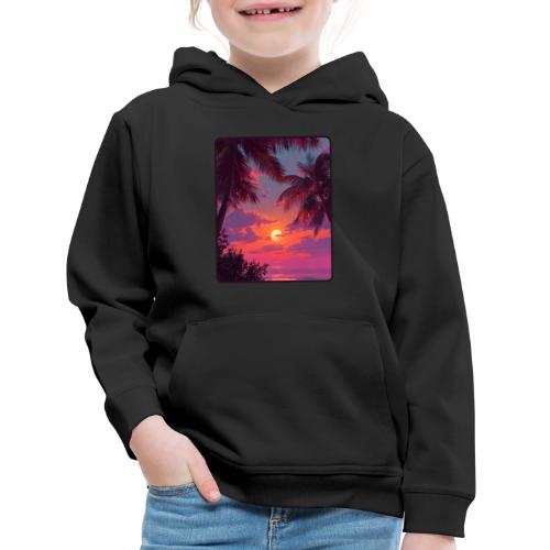 Tropical Sunset Palm Silhouette Design - Kids‘ Premium Hoodie