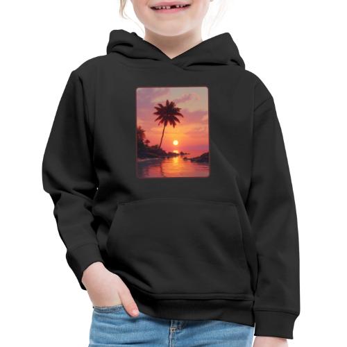 Tropical Beach Sunset Palm Design - Kids‘ Premium Hoodie