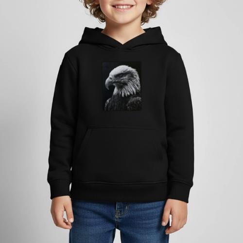 Black White Bald Eagle Design - Kids‘ Premium Hoodie