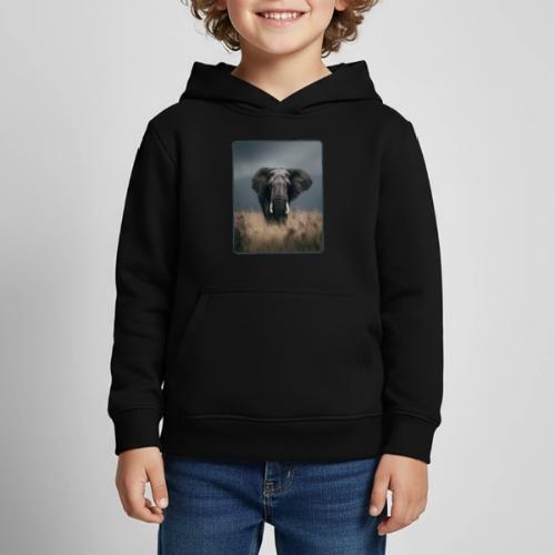 Majestic African Elephant Portrait Design - Kids‘ Premium Hoodie