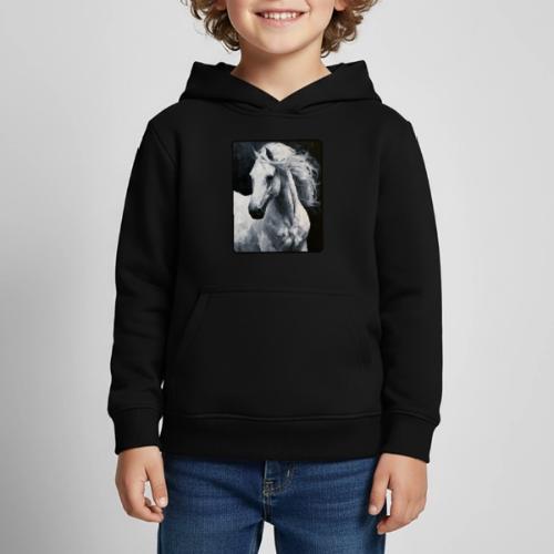 White Horse Oil Painting Design - Kids‘ Premium Hoodie