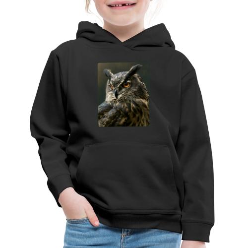 Eurasian Eagle Owl Portrait Design - Kids‘ Premium Hoodie