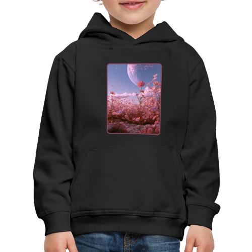 Cosmic Moon & Cosmos Flowers Art - Kids‘ Premium Hoodie