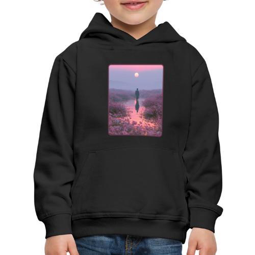 Ethereal Sunset Flower Field Art - Kids‘ Premium Hoodie