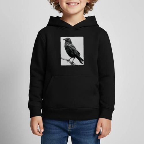 Raven Black and White Art Design - Kids‘ Premium Hoodie
