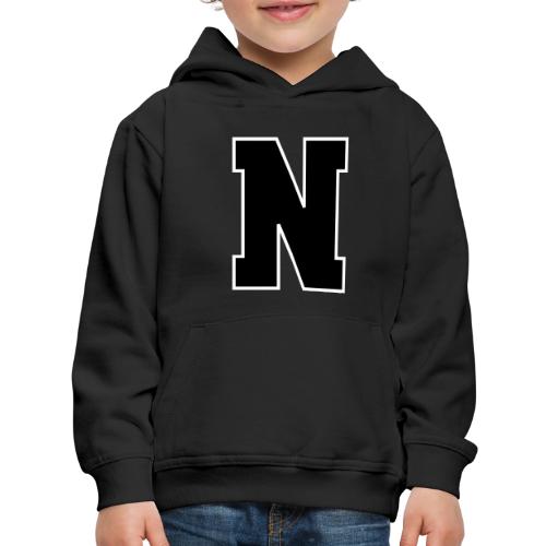 Varsity Letter N Athletic Font Graphic - Kids‘ Premium Hoodie