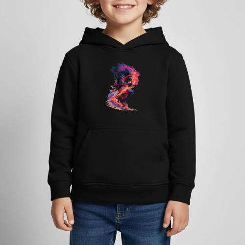 Flaming Ninja Warrior Fantasy Design - Kids‘ Premium Hoodie