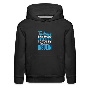 T1D Warrior Support Squad Diabetes Awareness - Kids‘ Premium Hoodie - black - Front