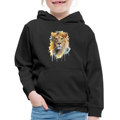 Watercolor Lion Portrait - Kids‘ Premium Hoodie