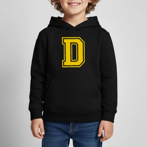Letter D – Capital Athletic Alphabet Monogram - Kids‘ Premium Hoodie