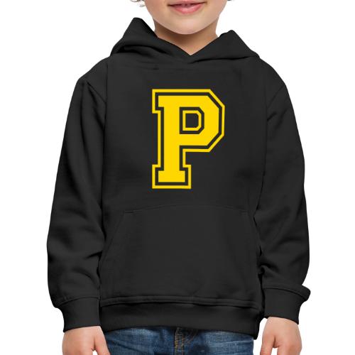 Letter P – Capital Athletic Alphabet Monogram - Kids‘ Premium Hoodie