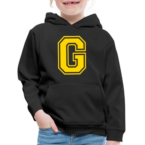 Letter G – Capital Athletic Alphabet Monogram - Kids‘ Premium Hoodie