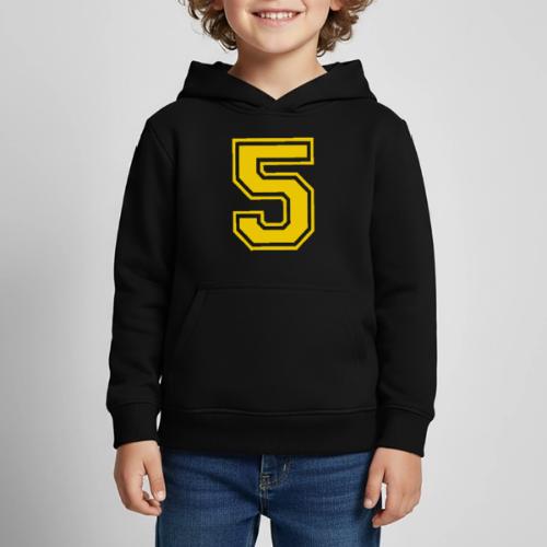 Number 5 in a classic athletic collegiate font - Kids‘ Premium Hoodie