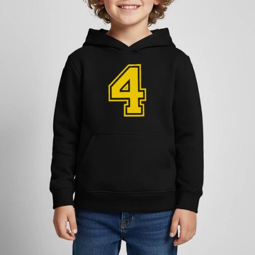 Number 4 in a classic athletic collegiate font - Kids‘ Premium Hoodie