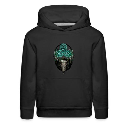 The Antlered Crown (White Text) - Kids‘ Premium Hoodie
