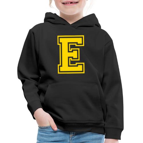 Letter E – Capital Athletic Alphabet Monogram - Kids‘ Premium Hoodie