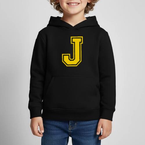Letter J – Capital Athletic Alphabet Monogram - Kids‘ Premium Hoodie