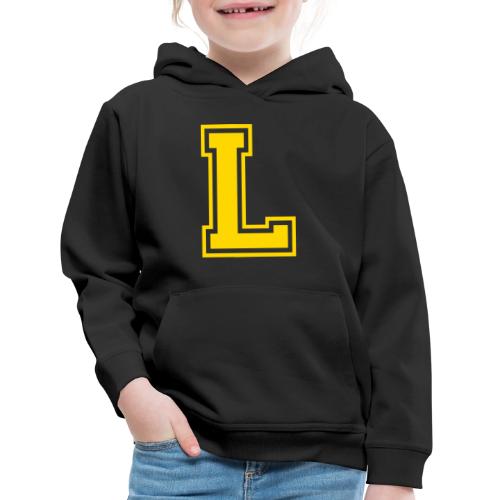 Letter L – Capital Athletic Alphabet Monogram - Kids‘ Premium Hoodie