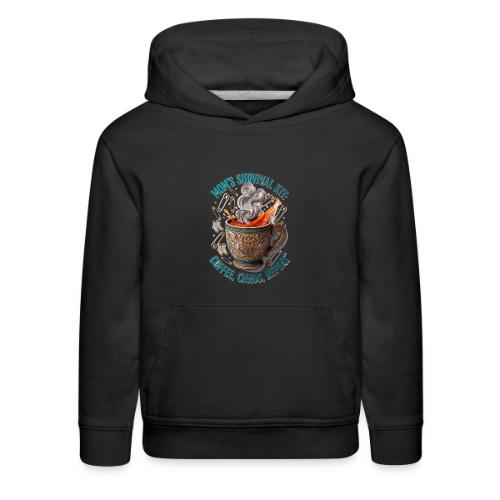 Mom's Survival Kit Tee | Coffee Chaos - Kids‘ Premium Hoodie