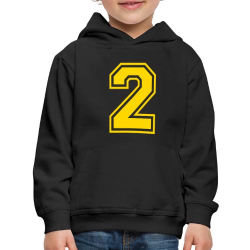 Number 2 in a classic athletic collegiate font - Kids‘ Premium Hoodie