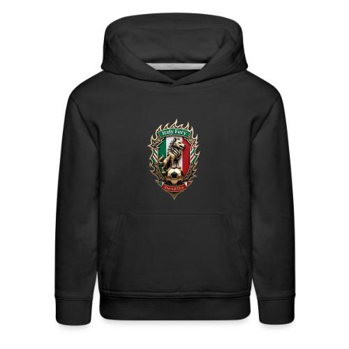 Italy Wolf Fury T-Shirt, Italian Flag Pride Gift - Kids‘ Premium Hoodie
