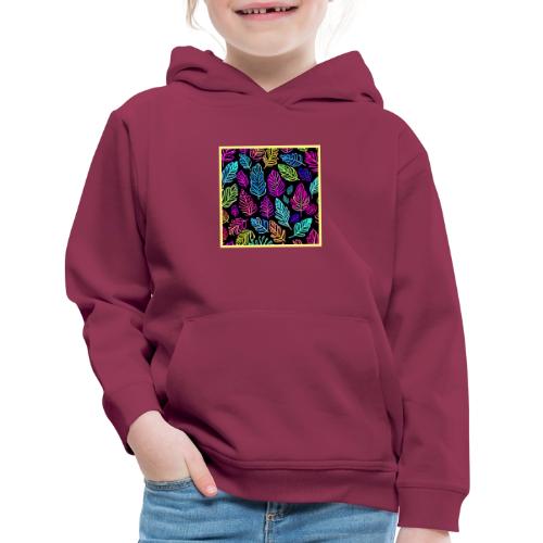 Luminous Foliage Tapestry: Neon Leaves Symphony - Kids‘ Premium Hoodie
