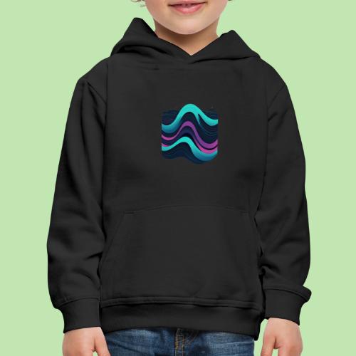 Abstract Wavy Ocean Pattern - Kids‘ Premium Hoodie