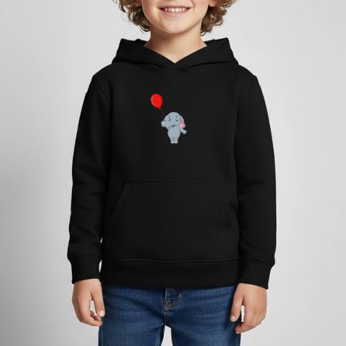 Baby Elephant Holding A Balloon - Kids‘ Premium Hoodie