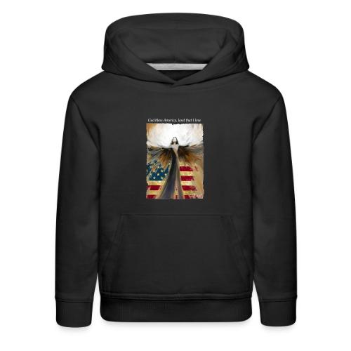 God bless America Angel_Strong color_white type - Kids‘ Premium Hoodie