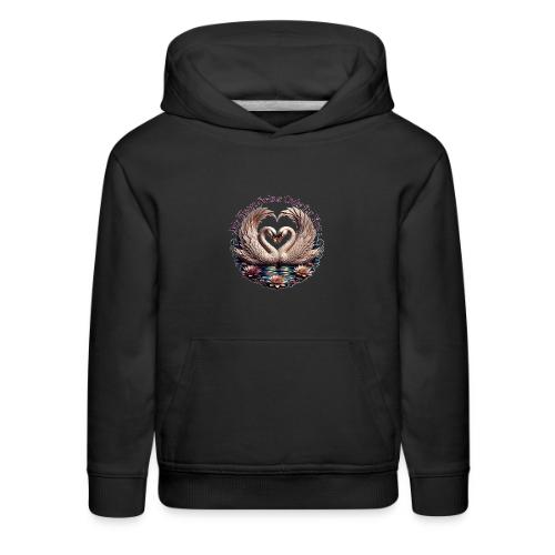 My Heart Swims Only for You Swan Heart T-Shirt - Kids‘ Premium Hoodie