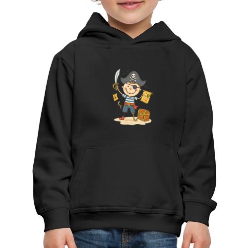 Cartoon Pirate Boy with Treasure Map Kids T-Shirt - Kids‘ Premium Hoodie