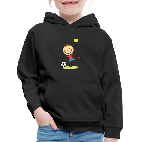 Cartoon Boy Playing Soccer Kids T-Shirt - Kids‘ Premium Hoodie