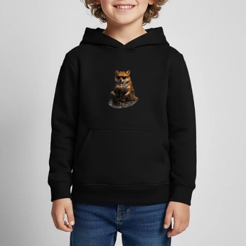 Cool Red Fox Wearing Sunglasses Drinking Coffee - Kids‘ Premium Hoodie