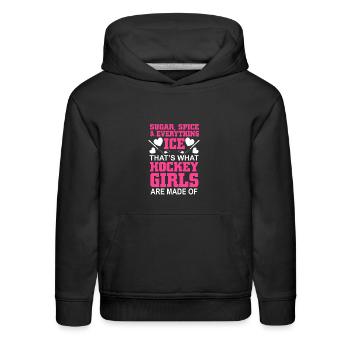 Hockey Girl - Kids‘ Premium Hoodie - black - Front
