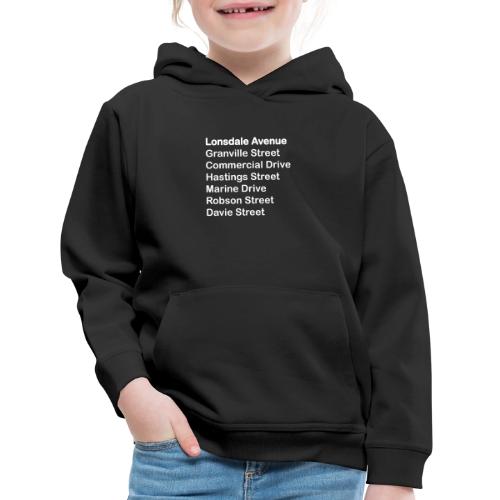 Street Names White Text - Kids‘ Premium Hoodie