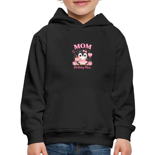 Cute Penguin Birthday Mom Kawaii Cake Balloon Gift - Kids‘ Premium Hoodie