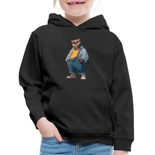 Fashion Streetwear Bear Cartoon Art - Kids‘ Premium Hoodie