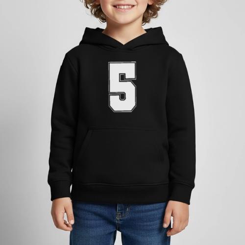 White Number 5 – Varsity Font - Kids‘ Premium Hoodie