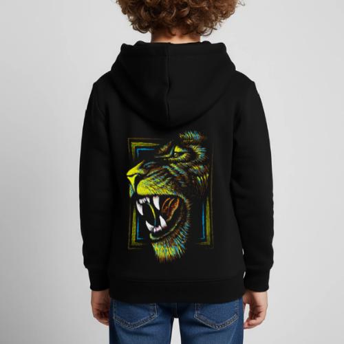 Colorful Artistic Lion Head - Roaring Lion Drawing - Kids‘ Premium Hoodie