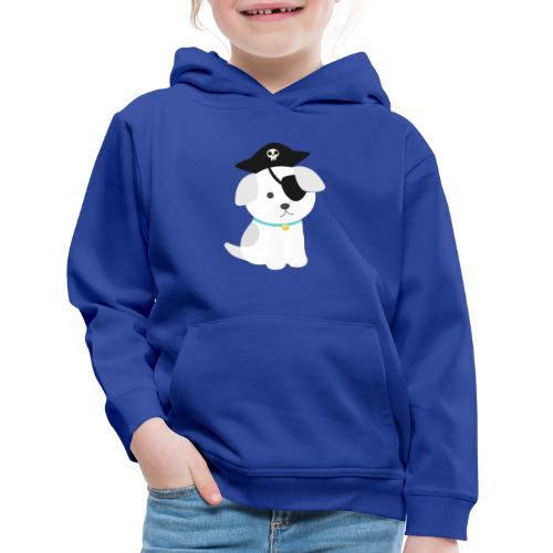 Dog with a pirate eye patch doing Vision Therapy! - Kids‘ Premium Hoodie