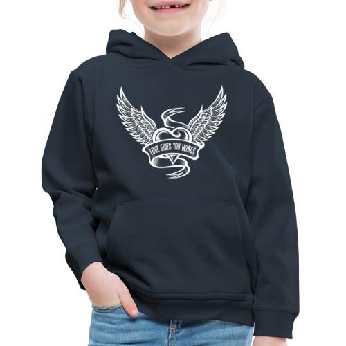 Love Gives You Wings, Heart With Wings - Kids‘ Premium Hoodie