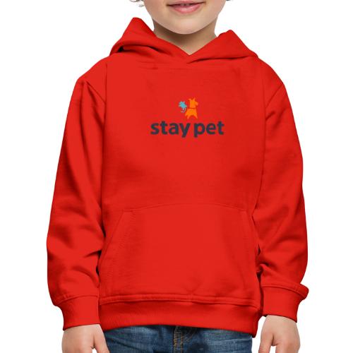Stay Pet Blue Worn Logo - Kids‘ Premium Hoodie