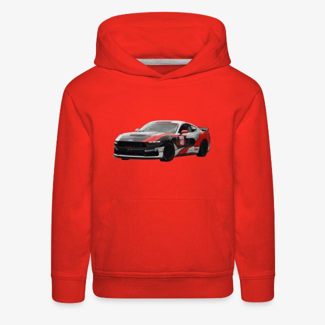 Red White and Black Mustang Racecar