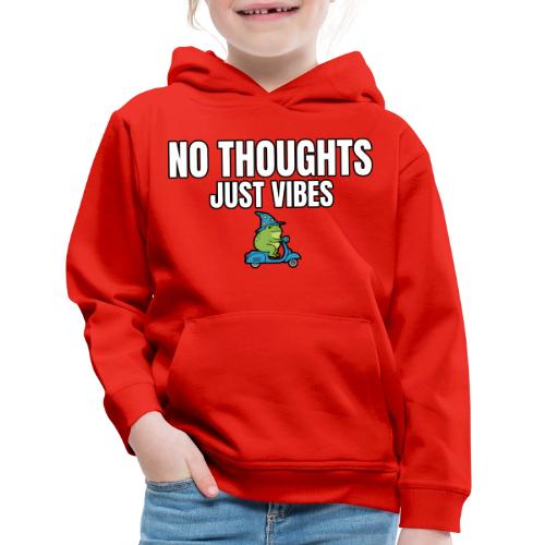No Thoughts Just Vibes Funny Frog Shirt - Kids‘ Premium Hoodie