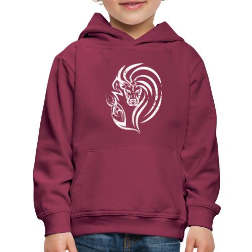Fierce Lion Logo in White - Kids‘ Premium Hoodie