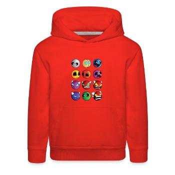 geometry dash difficulty demon faces - Kids‘ Premium Hoodie - red - Front - Samuel (120cm)